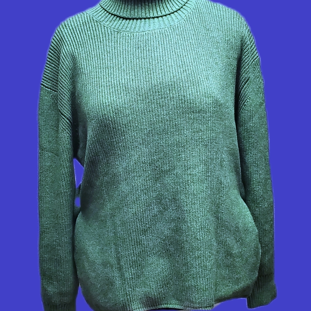 Plus Size Avacado Turtleneck with Split Sides  Plus Size